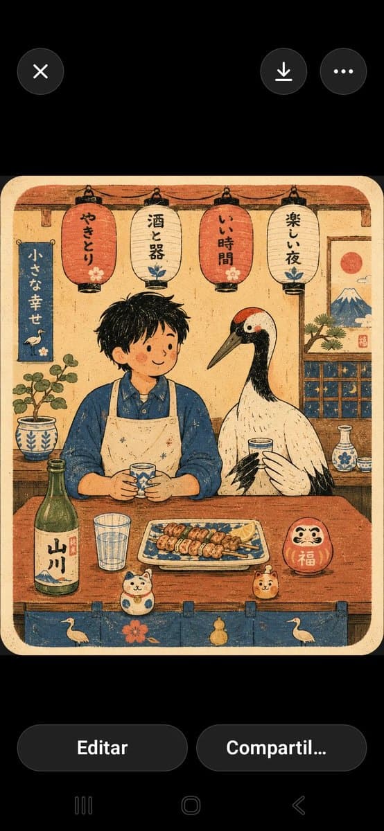 Risograph Style Cafe Illustration - 1 preview image 2