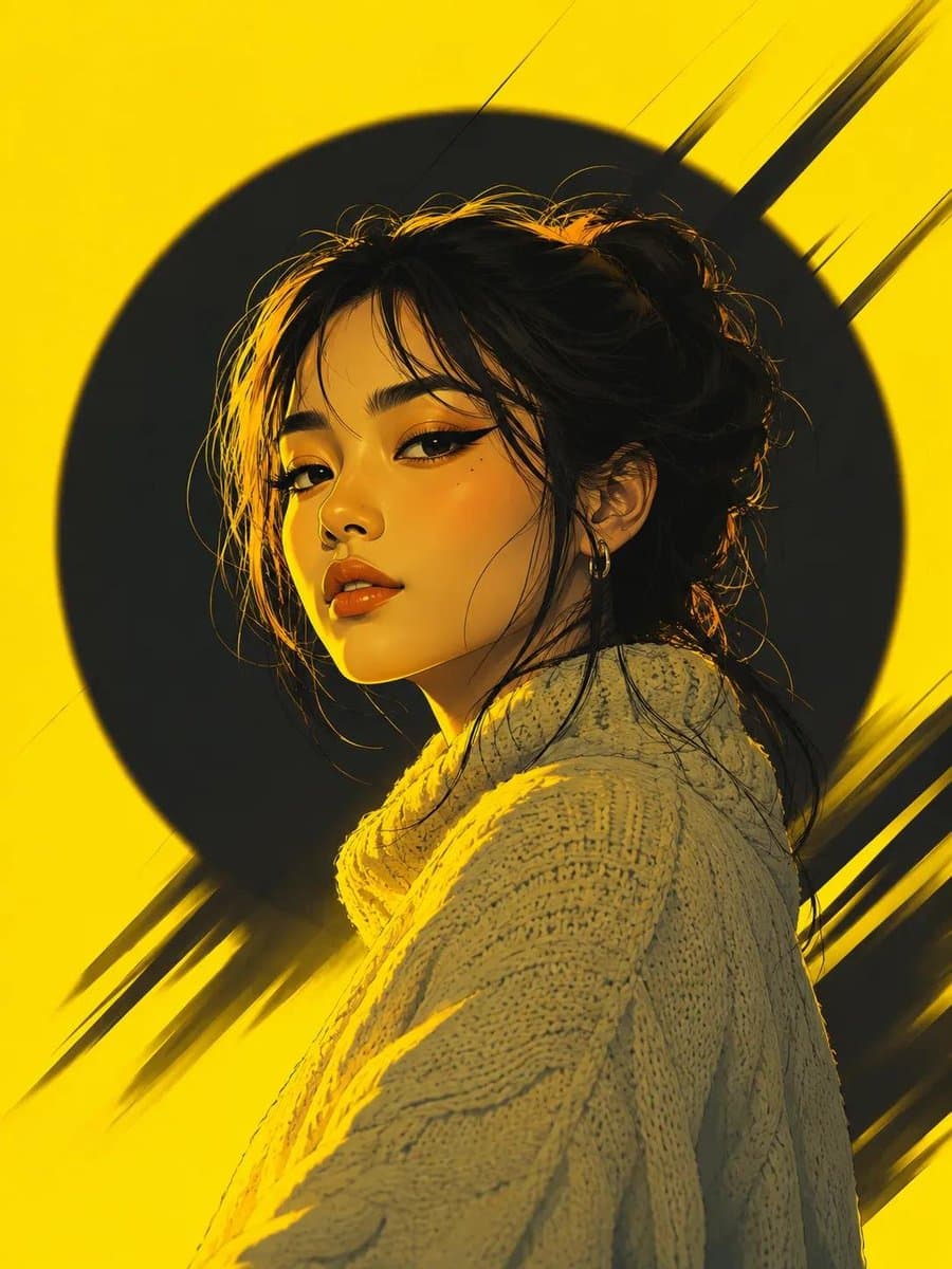 Neon Pop Art Editorial Illustration preview image 1