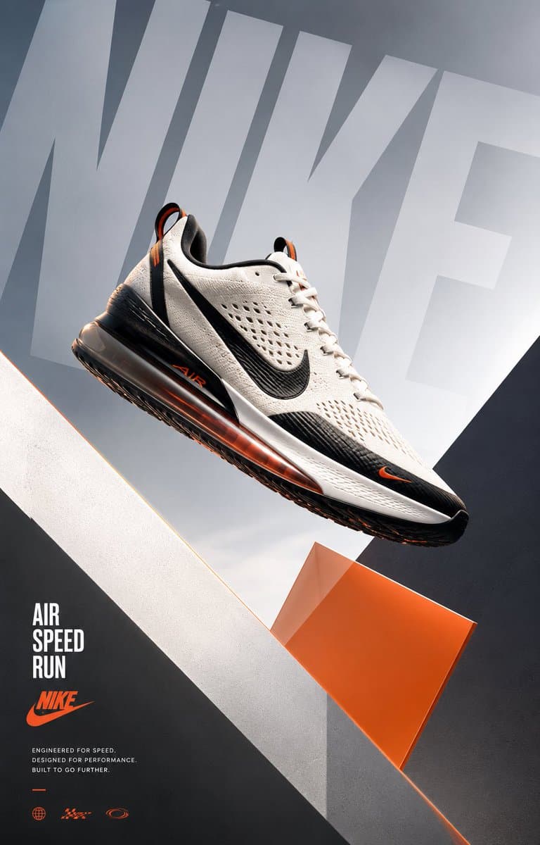 Minimalist Nike Sneaker Campaign Poster preview image 1