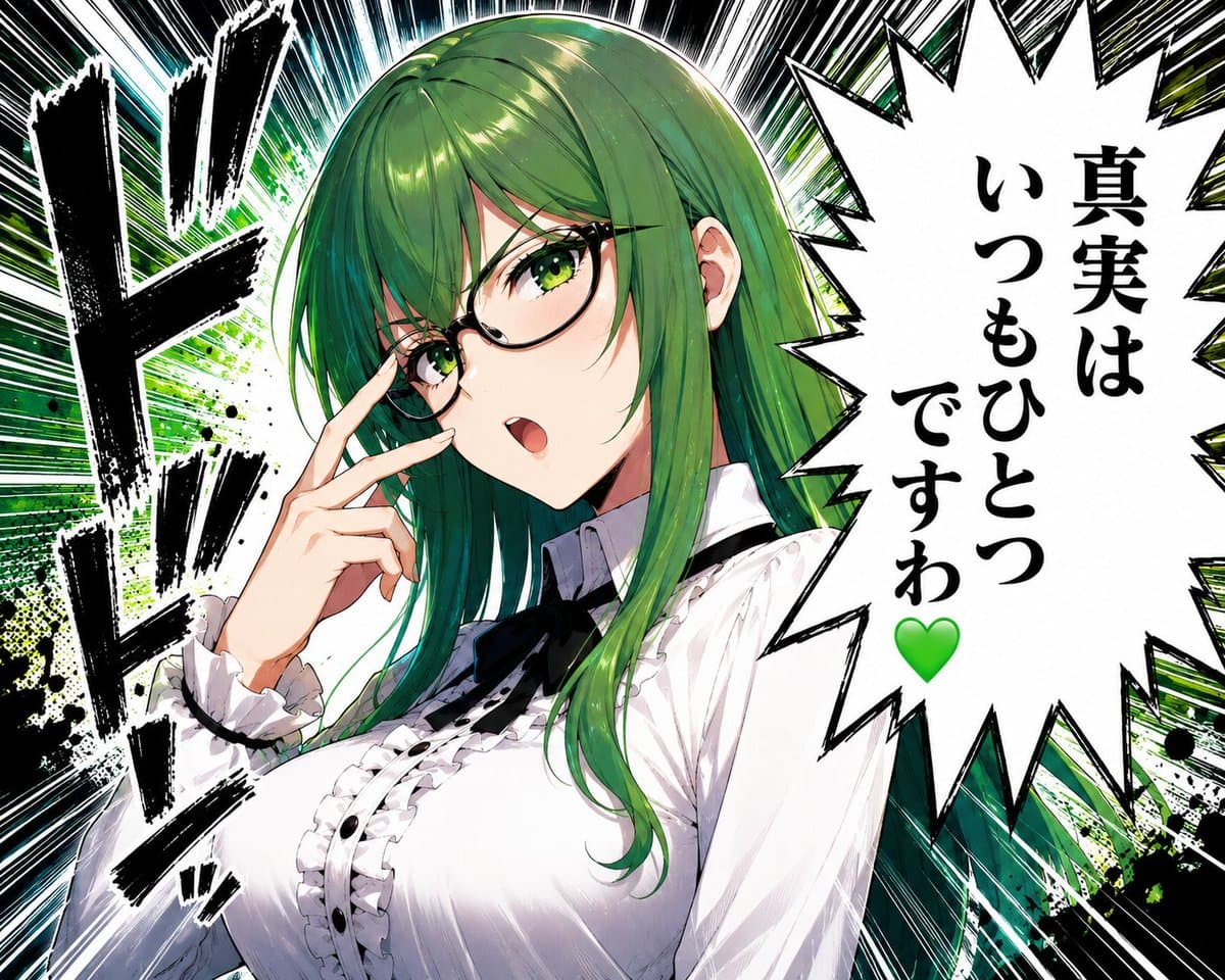 Green-Haired Manga Lady Speech Bubble - 1 preview image 2