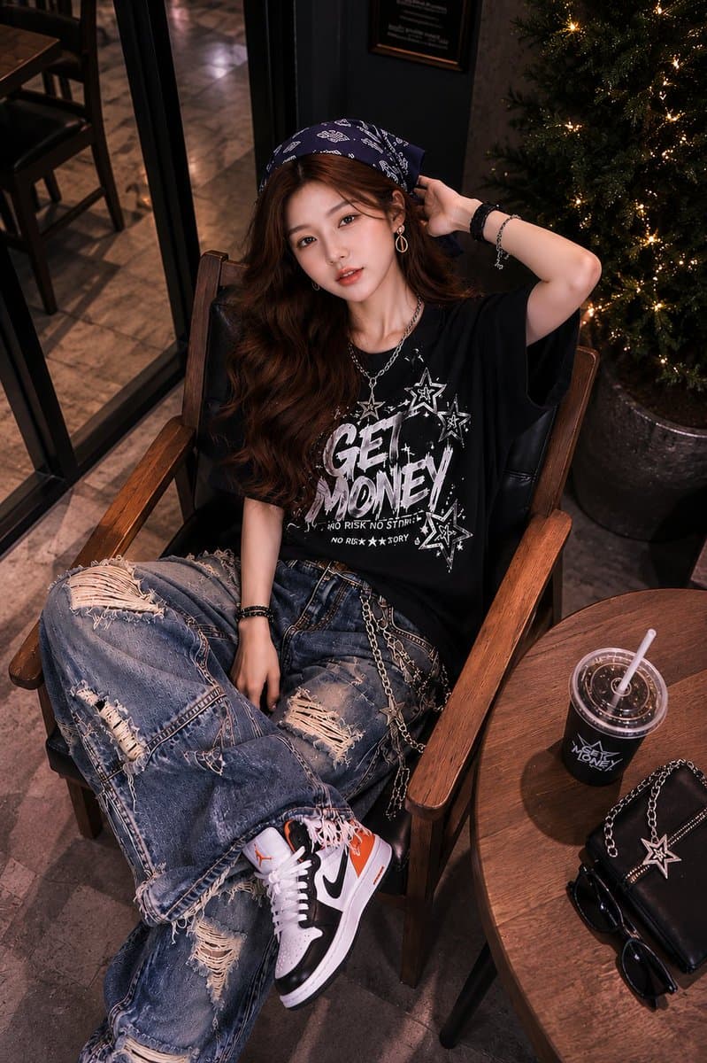 Ultra-Realistic Streetwear Café Portrait - 1 preview image 3