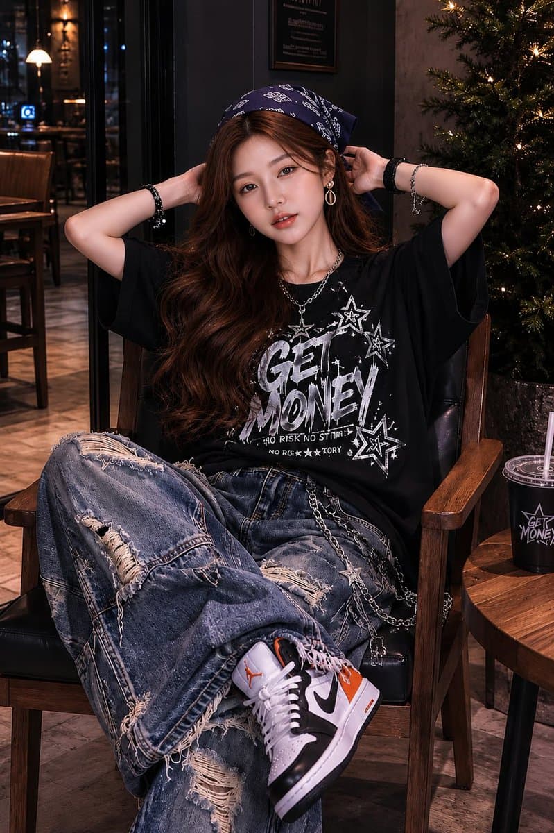 Ultra-Realistic Streetwear Café Portrait - 1 preview image 4
