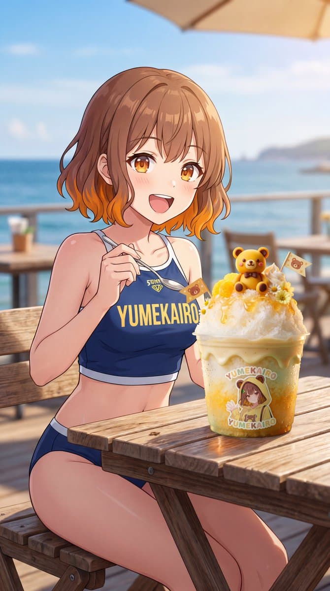 Anime Seaside Shaved Ice Swimsuit Girl preview image 1