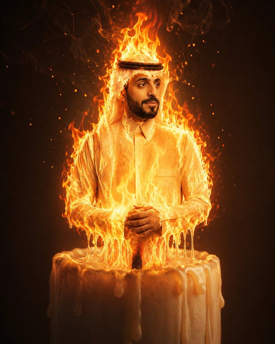 Living Flame Candle Surreal Portrait preview image 1