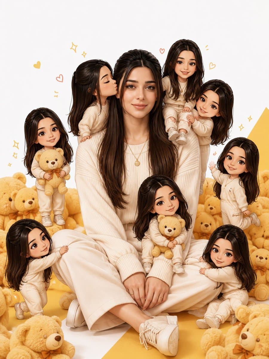 Realistic Person with Chibi Miniatures preview image 1