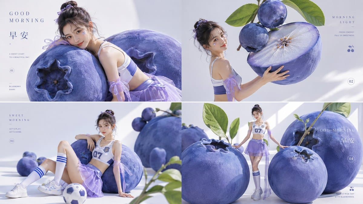 Giant Blueberry Morning Editorial Collage preview image 1