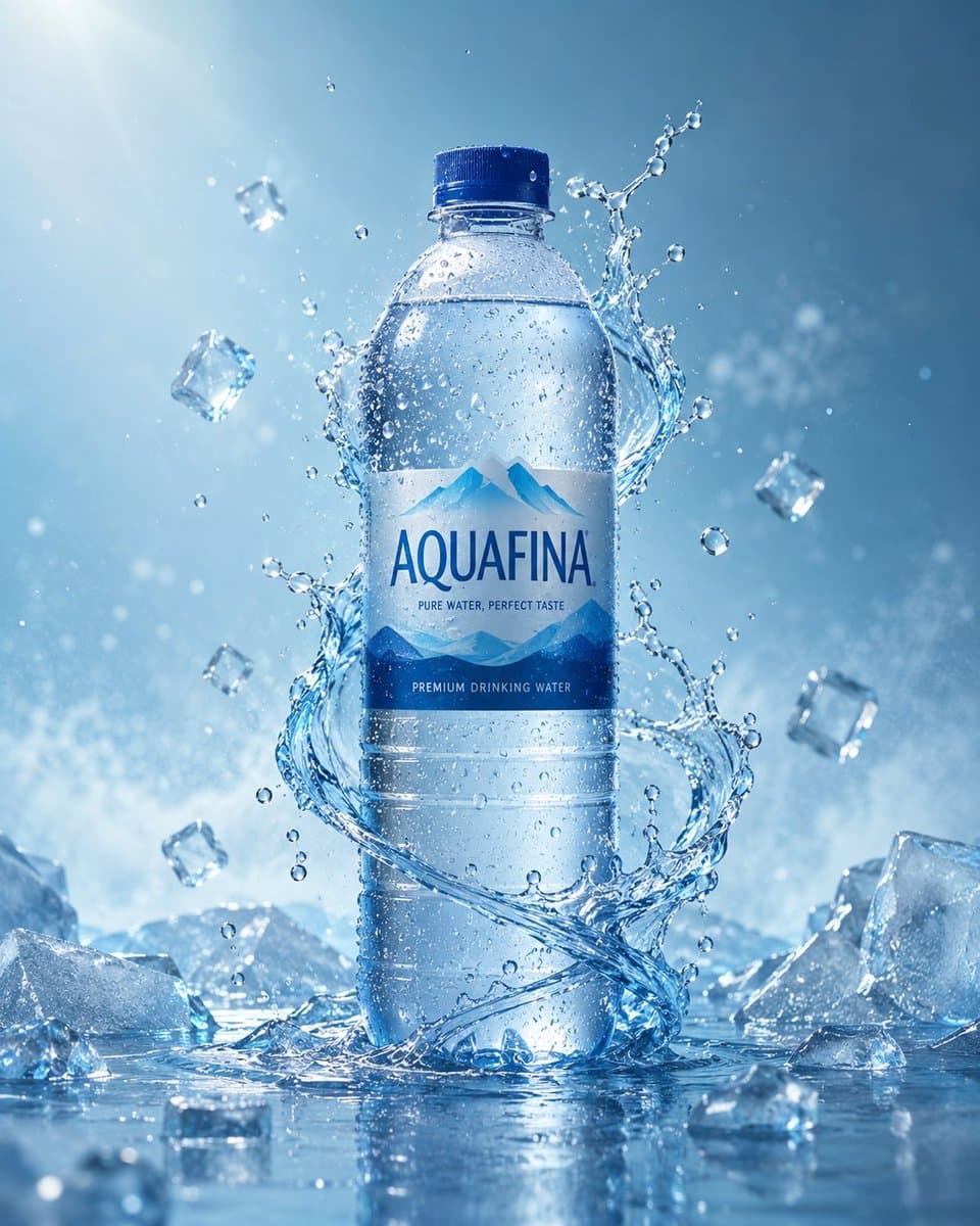Luxury Water Bottle Product Photography preview image 1