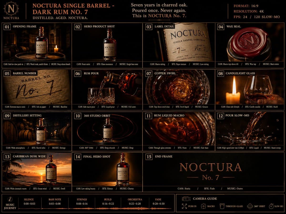 Dark Rum Commercial Storyboard preview image 1