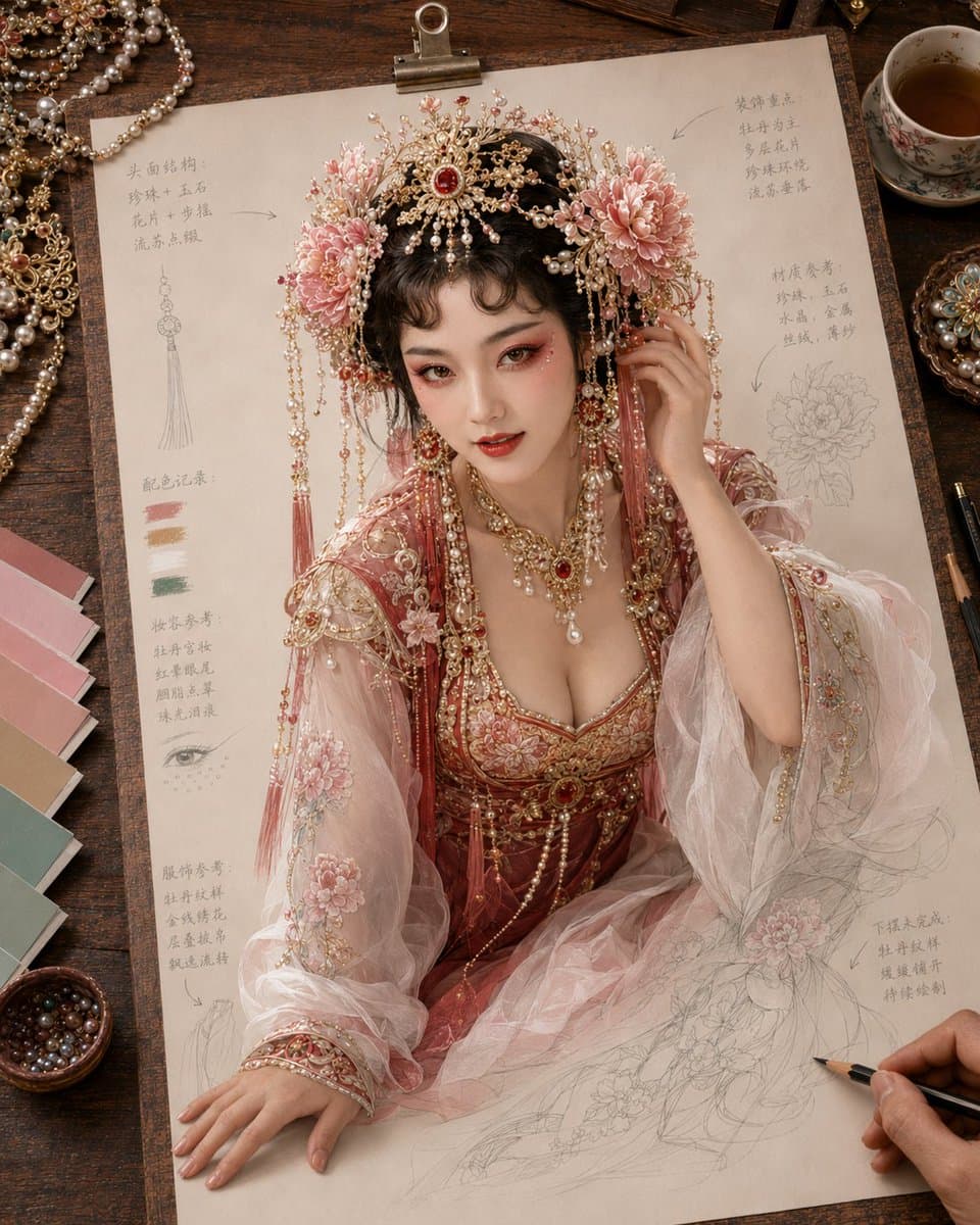 Traditional Chinese Opera Setup Sketch - 1 preview image 4