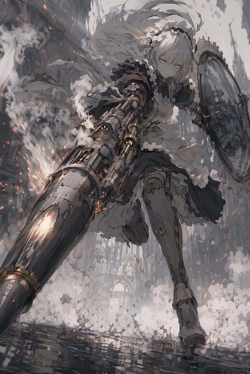 Silver-Haired Battle Maid preview image 1