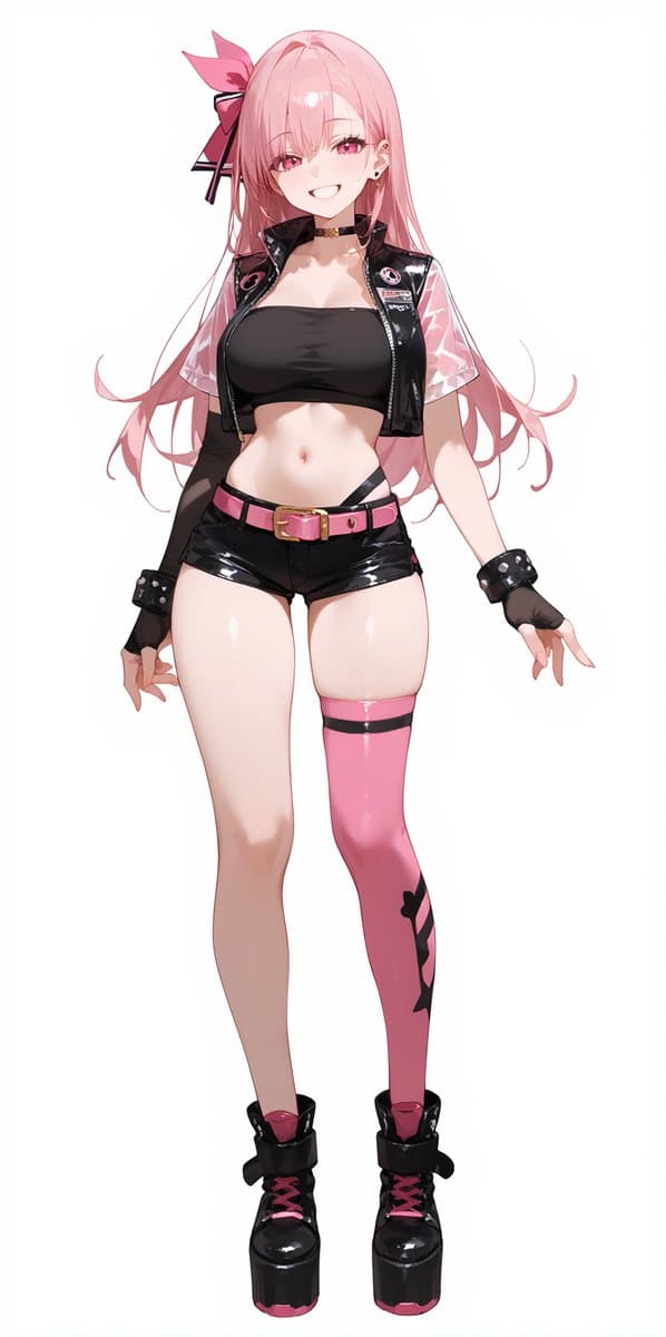 Pink Cyberpunk Survivor Anime Girl preview image 2