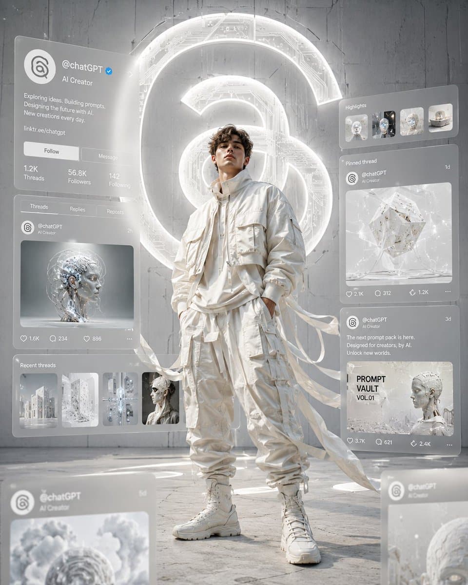 Threads Monochrome Techwear Artwork - 1 preview image 1