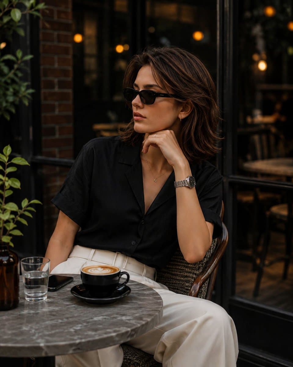 Elegant European Cafe Lifestyle Portrait - 1 preview image 1
