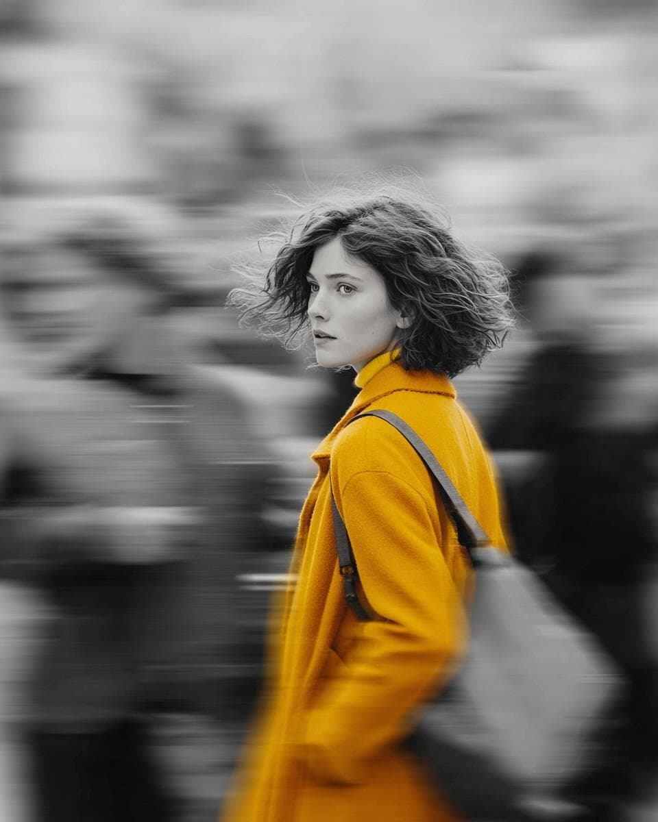 Selective Color Street Motion Portrait - 1 preview image 1