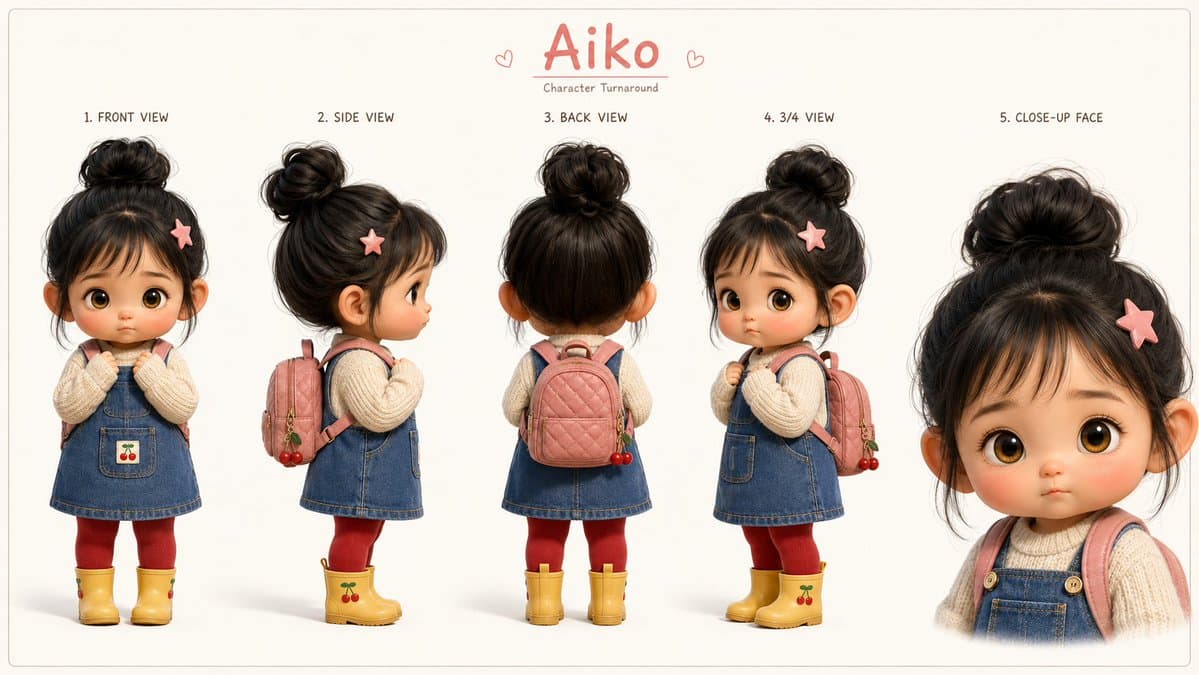 Aiko 3D Character Sheet - 1 preview image 2