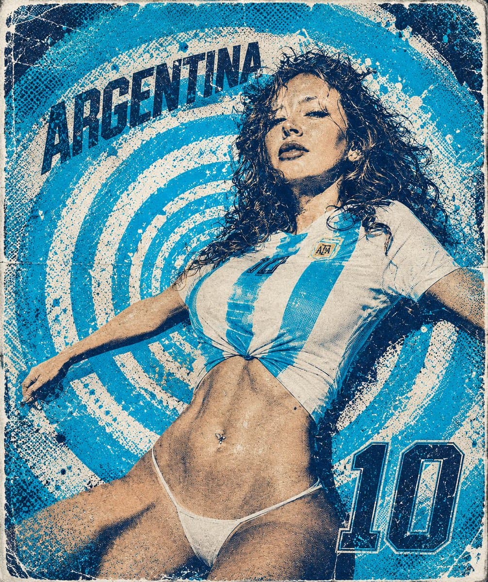 Retro Grunge Spiral Poster preview image 1