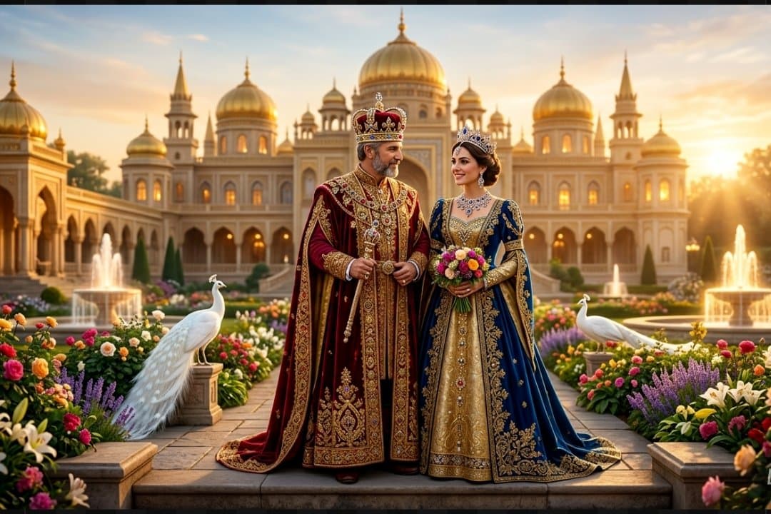 Colorful Royal Sunrise Palace Scene - 1 preview image 1