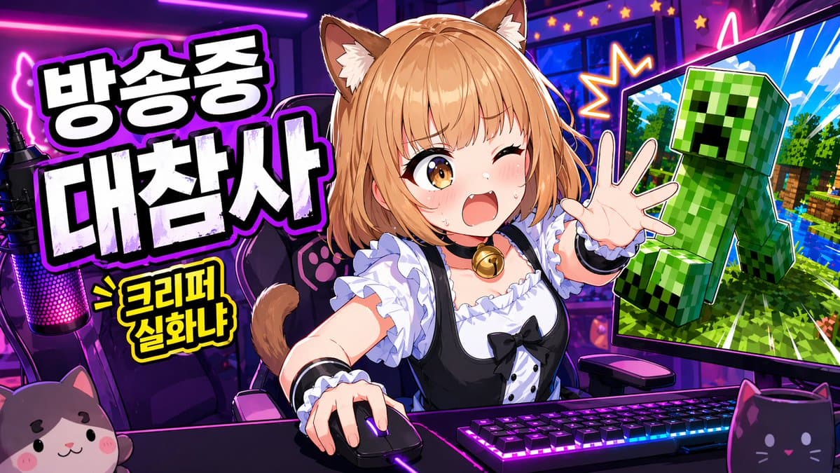 Anime VTuber Gaming Thumbnail preview image 1
