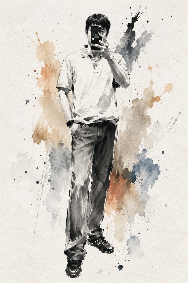 Artistic Ink Wash Portrait Sketch preview image 1