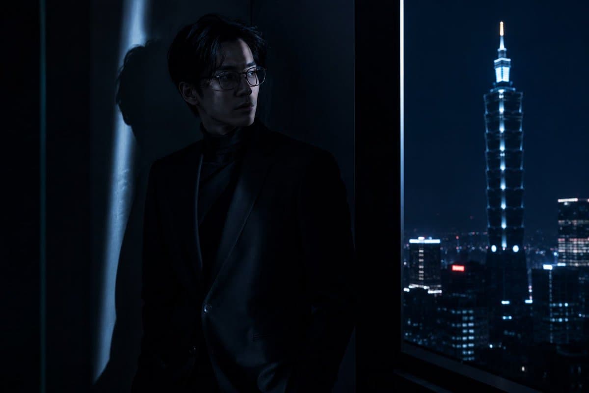 Moody Night Balcony Fashion Portrait preview image 2