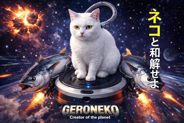 Sci-Fi Cat on Fish-Powered Vacuum preview image 1