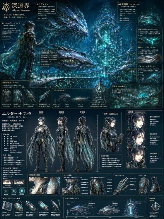 Sci-Fi Concept Art & Character Sheet preview image 1
