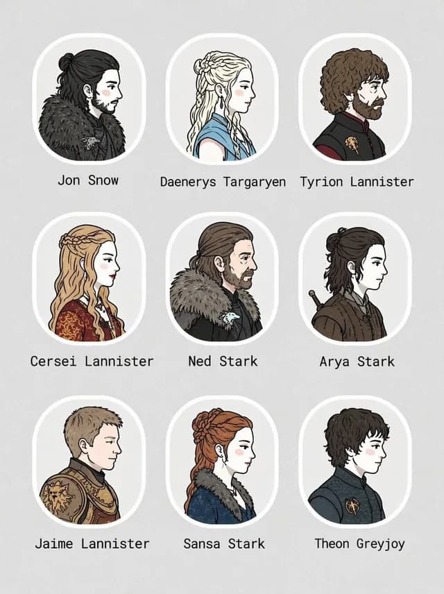 3x3 Character Portrait Grid preview image 1