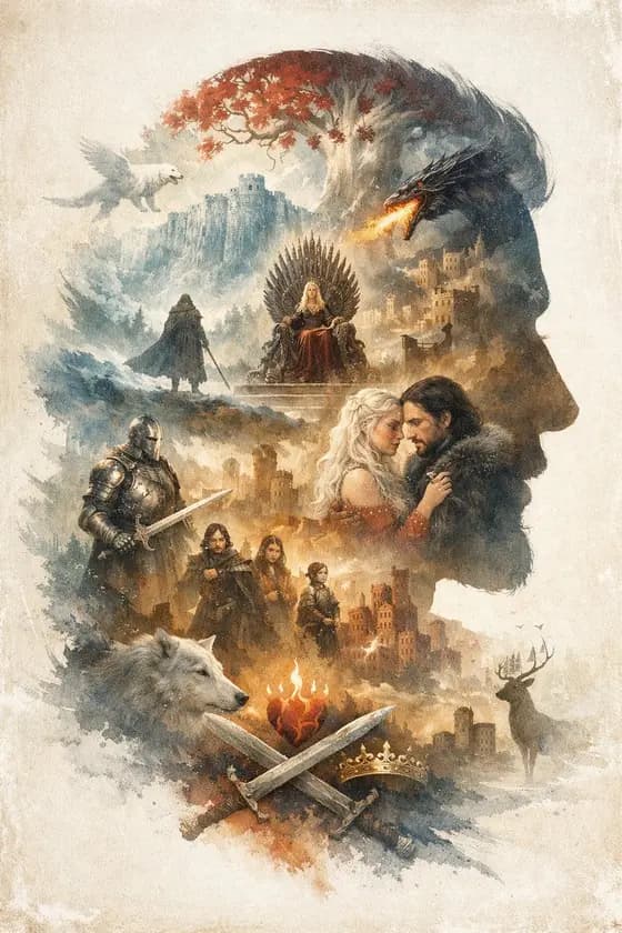 Epic Fantasy Double Exposure Silhouette preview image 1