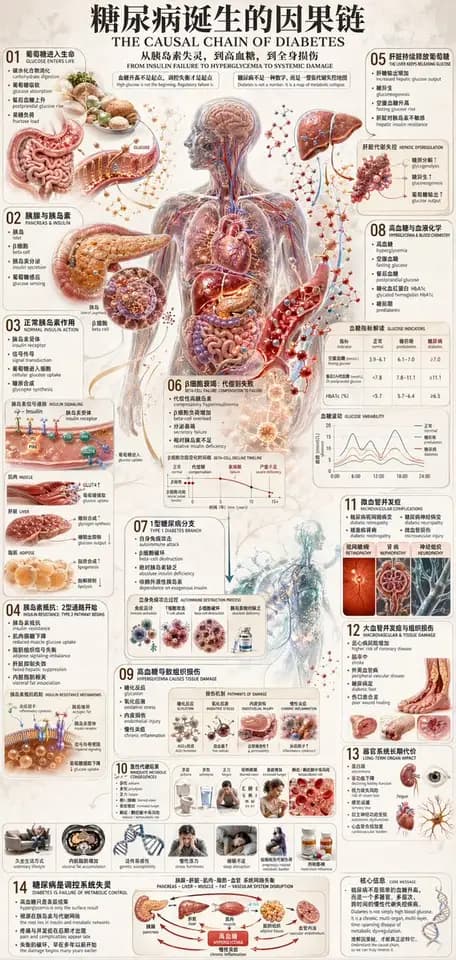 Diabetes Causal Chain Infographic preview image 1