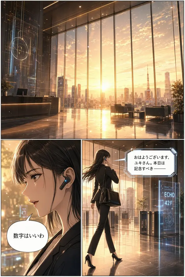 Futuristic Corporate 3-Panel Manga Page preview image 1
