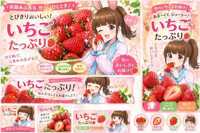 Anime Strawberry Promo Banner Set preview image 1