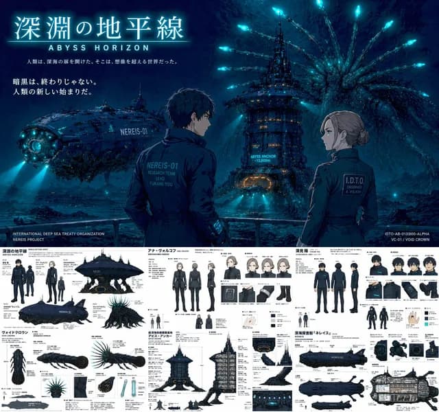 Sci-Fi Deep Sea Concept Art & Reference Sheet preview image 1