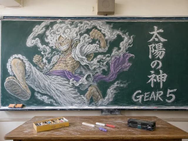 Gear 5 Chalkboard Classroom Mural preview image 1