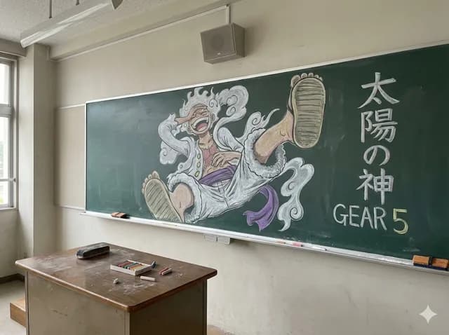 Japanese Classroom Gear 5 Chalk Art preview image 1