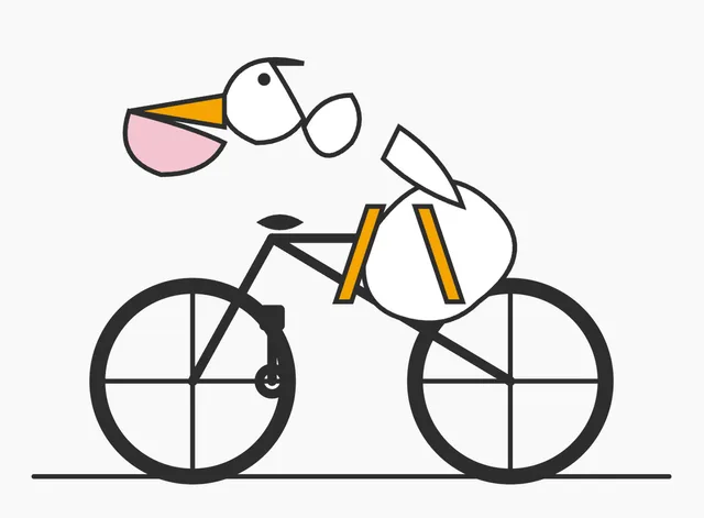 Geometric Bird Riding Bicycle preview image 1