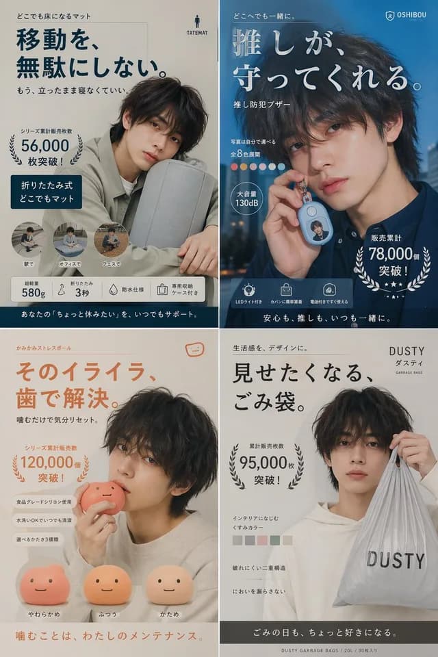 Japanese Ikemen Product Ad Grid preview image 1