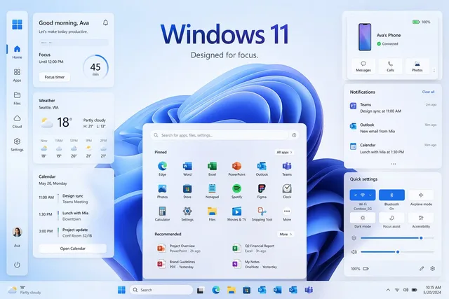 Windows 11 Focus UI Showcase preview image 1