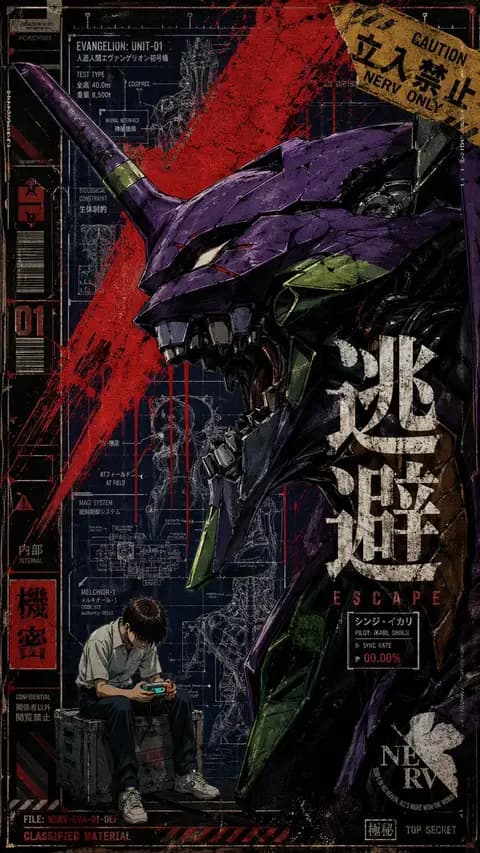 Gritty Evangelion Unit-01 Poster preview image 1