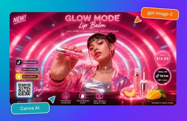 Neon Lip Balm Launch Ad preview image 1