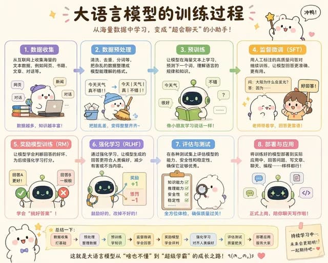 Cute Chinese LLM Training Infographic preview image 1