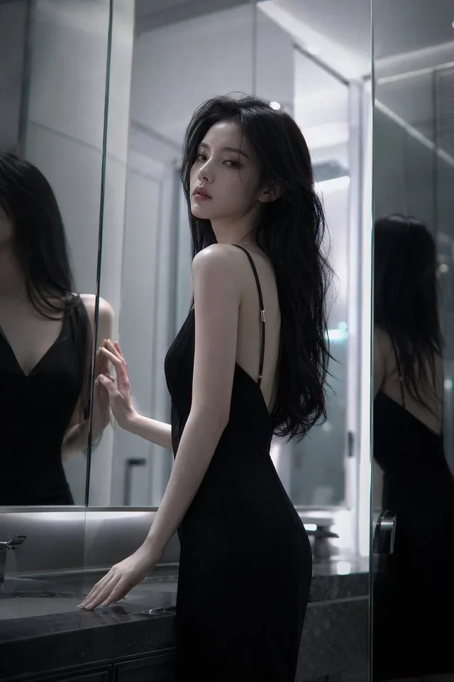Atmospheric cold glamor mirror portrait preview image 1