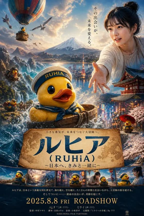 Rubber duck adventure movie poster prompt preview image 1