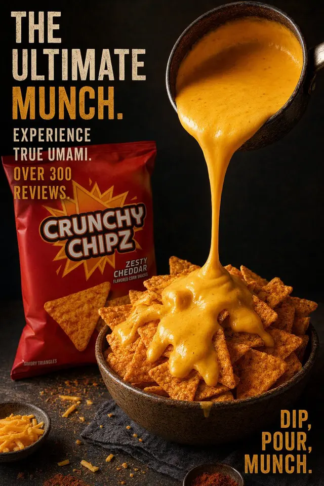Cheesy Chips Snack Ad Poster preview image 1