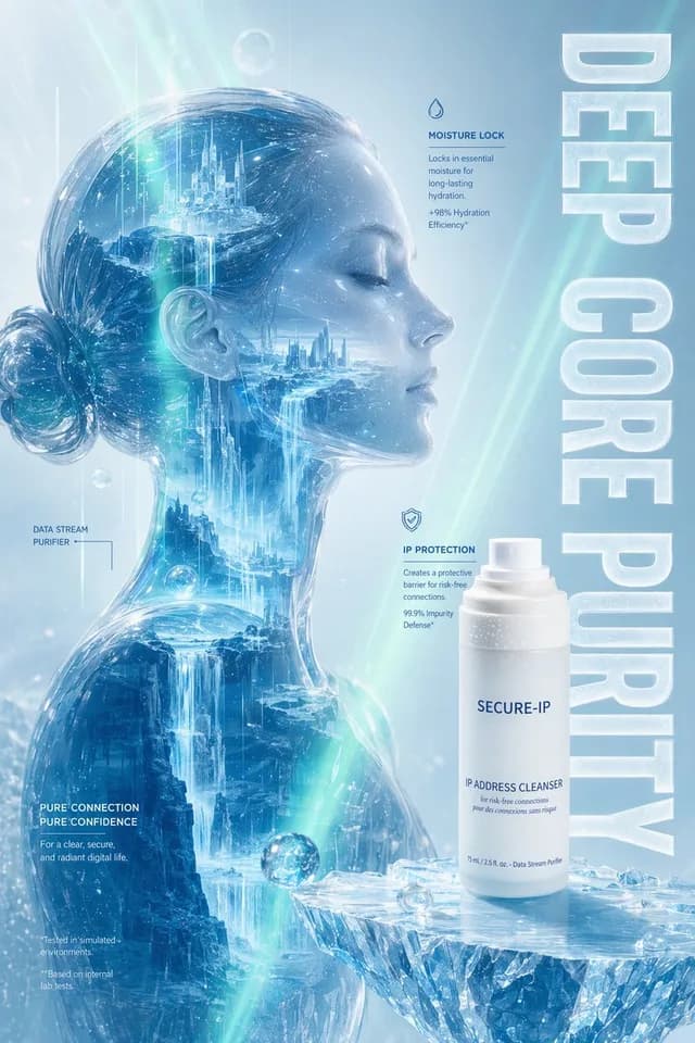 Futuristic Ice Skincare Poster preview image 1