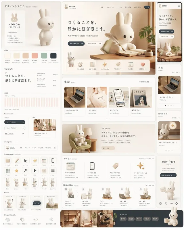 Rabbit Portfolio Design System Board preview image 1