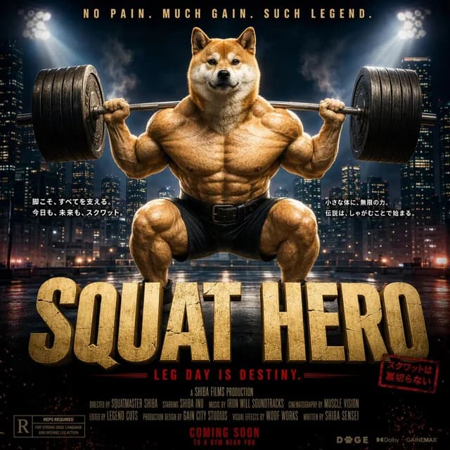 Cinematic Shiba Squat Hero Poster preview image 1