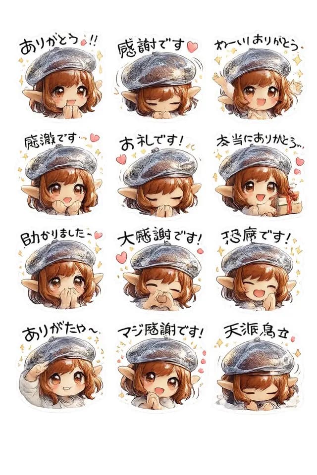 Elf Girl Thank-You Sticker Sheet preview image 1