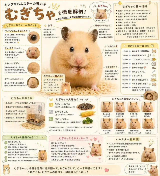 Cute Japanese Hamster Infographic preview image 1