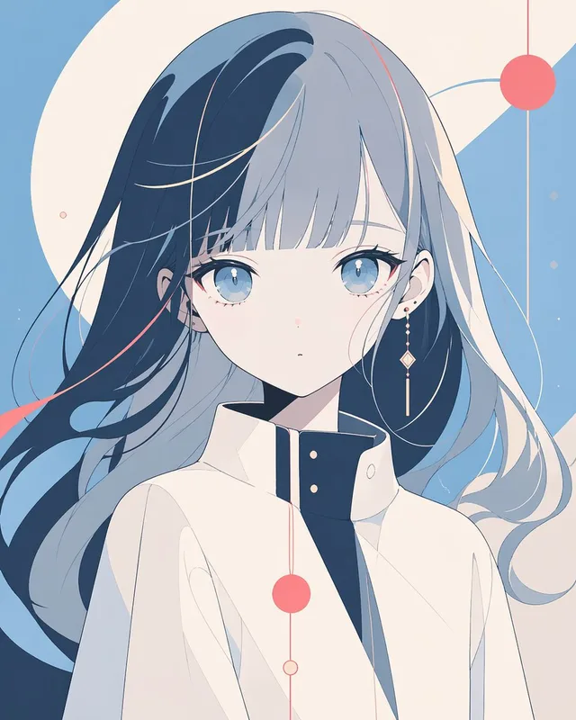 Minimalist Anime Portrait with Censored Face preview image 1