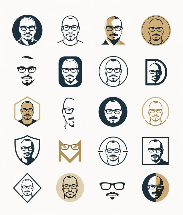 Minimal Male Avatar Logo Grid preview image 1